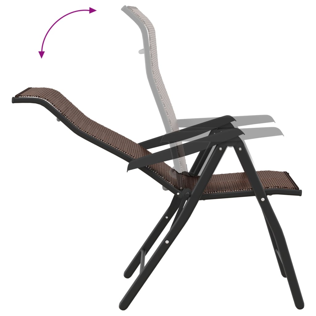 Folding Garden Chairs 8 Pcs Poly Rattan