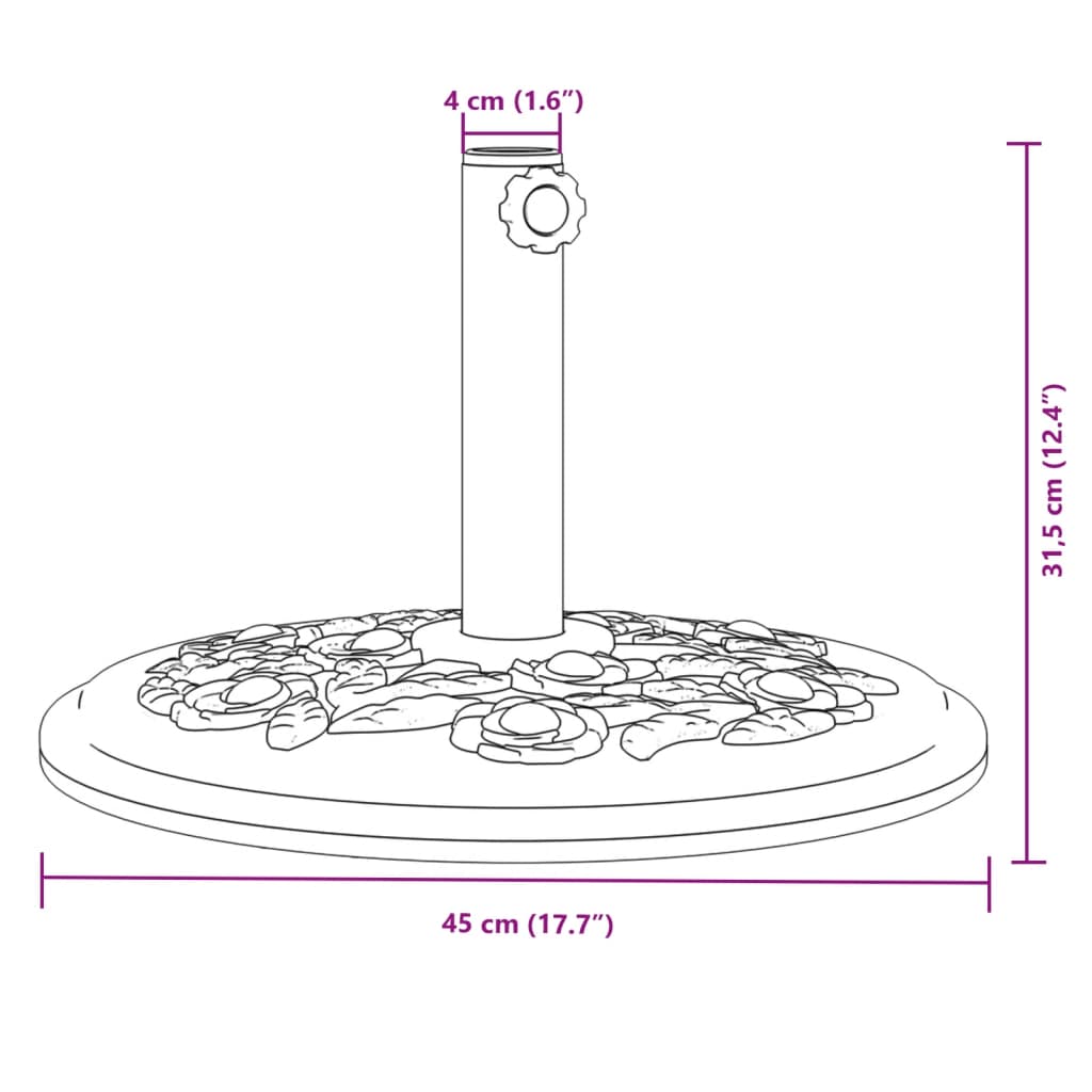 Parasol Base For Ø38 / 48 Mm Poles Round