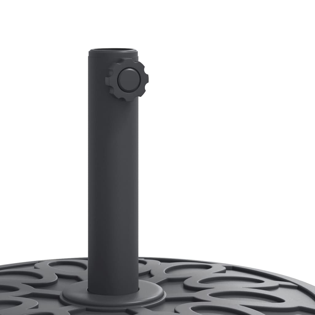 Outdoor Umbrella Bases Parasol Base Wheels Ø38 / 48 Mm Poles Round Black