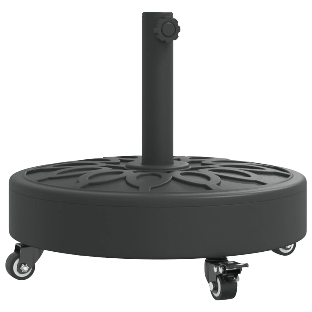 Outdoor Umbrella Bases Parasol Base Wheels Ø38 / 48 Mm Poles Round Black