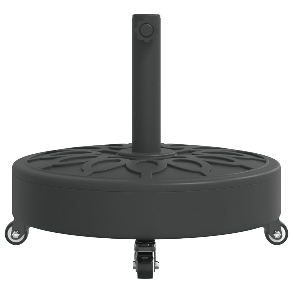 Outdoor Umbrella Bases Parasol Base Wheels Ø38 / 48 Mm Poles Round Black