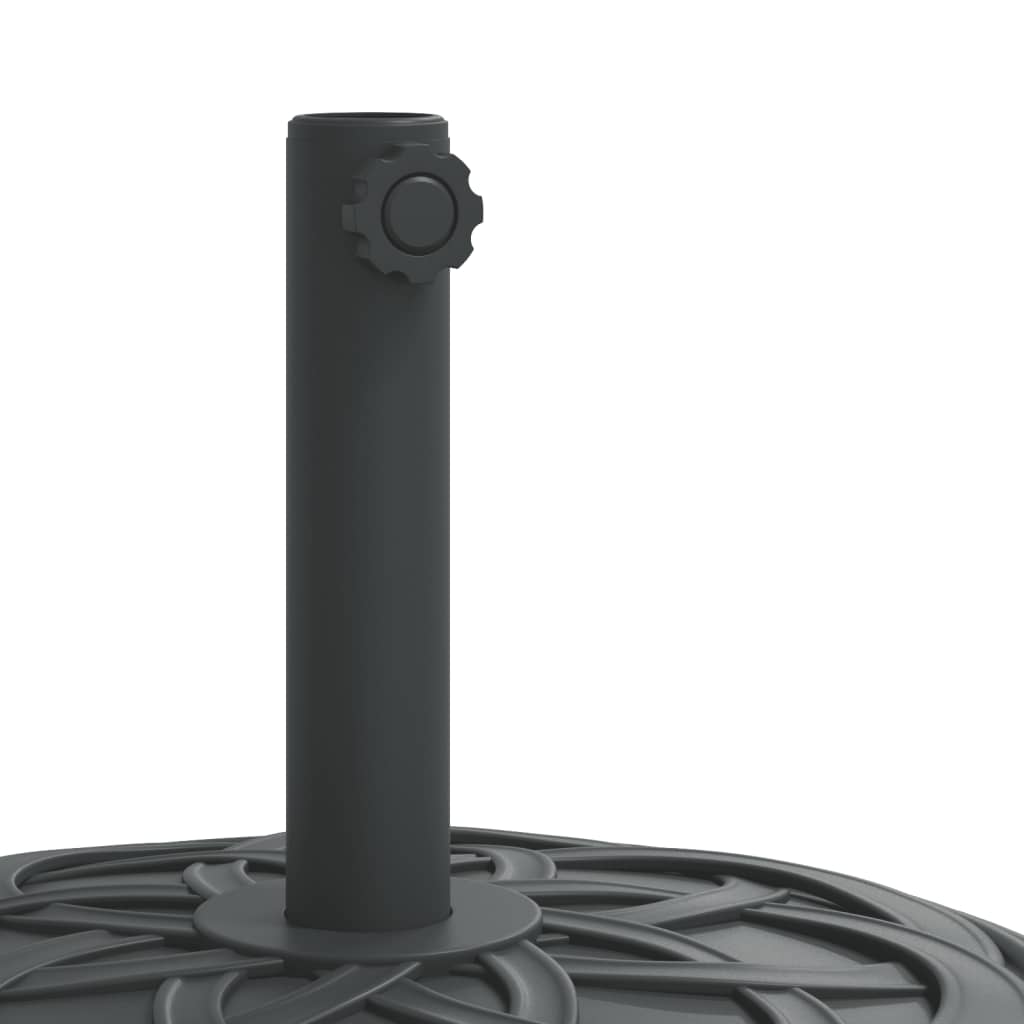 Outdoor Umbrella Bases Parasol Base Wheels Ø38 / 48 Mm Poles Round Black