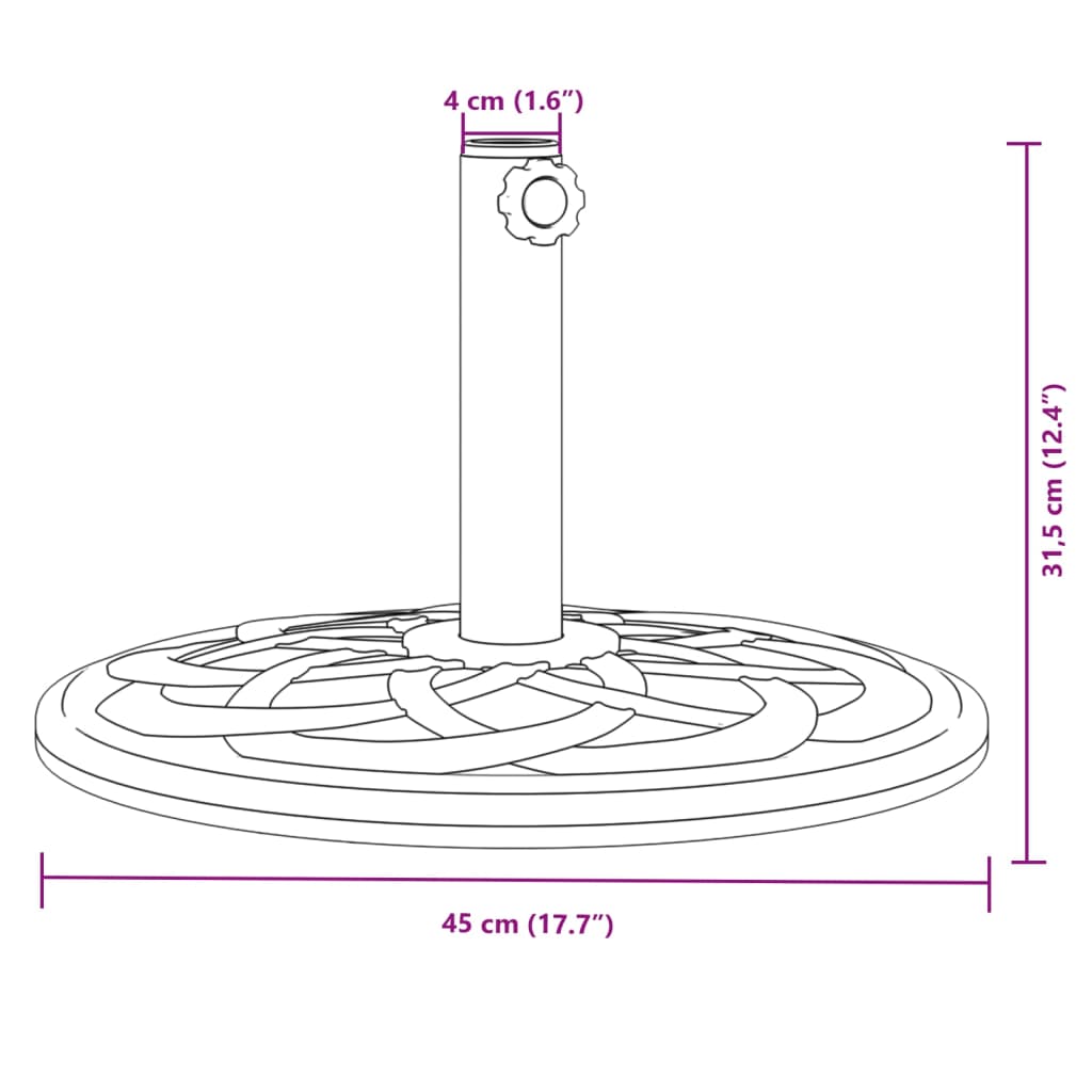 Outdoor Umbrella Bases Parasol Base Wheels Ø38 / 48 Mm Garden Parasol Base