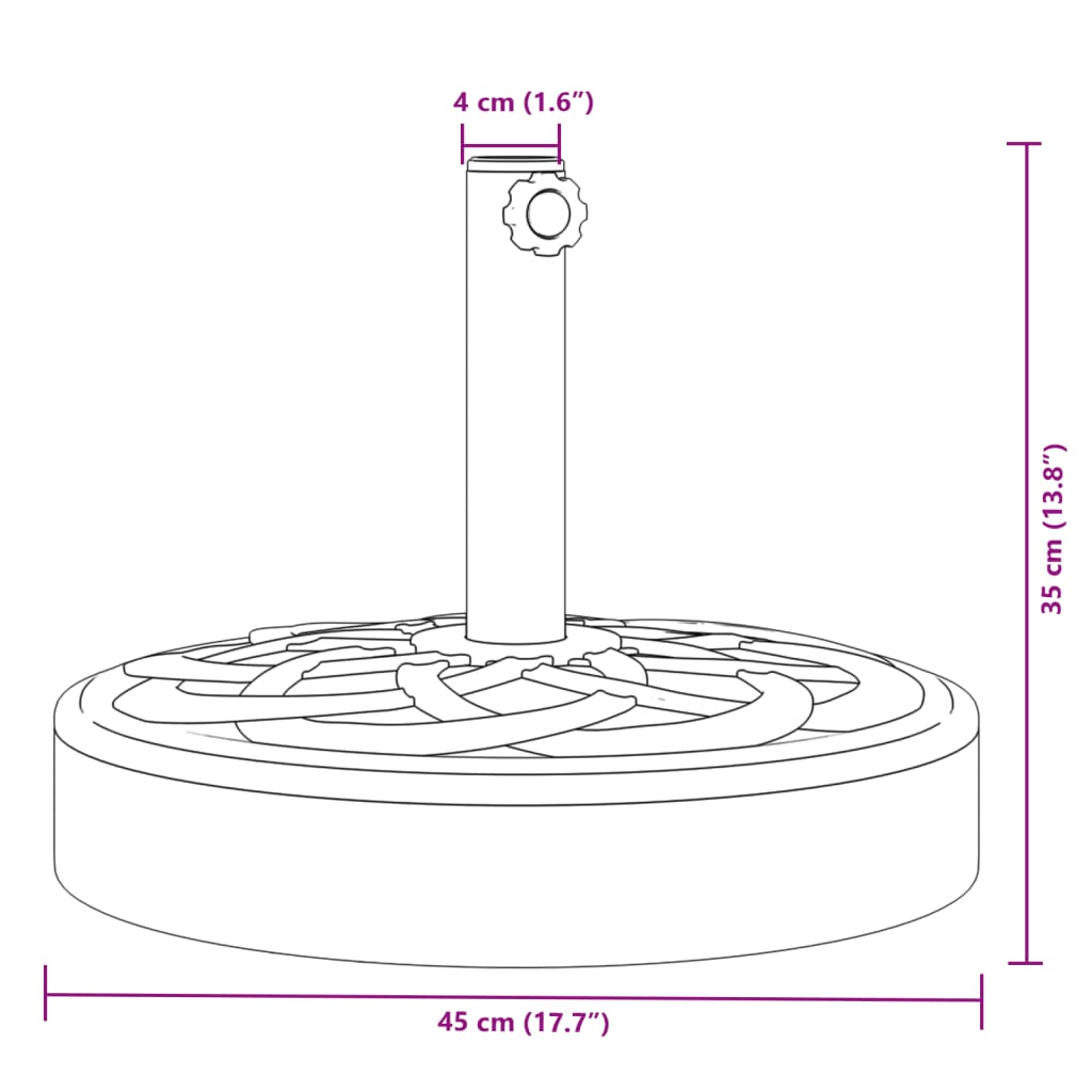Outdoor Umbrella Bases Parasol Base Wheels Ø38 / 48 Mm Garden Parasol Base