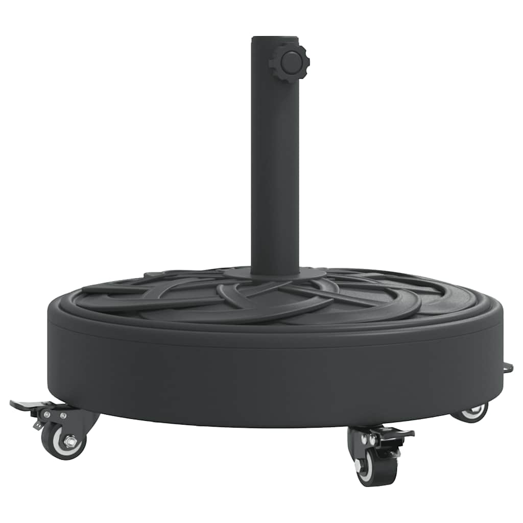 Outdoor Umbrella Bases Parasol Base Wheels Ø38 / 48 Mm Poles Round Black