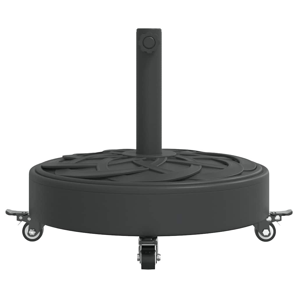 Outdoor Umbrella Bases Parasol Base Wheels Ø38 / 48 Mm Poles Round Black