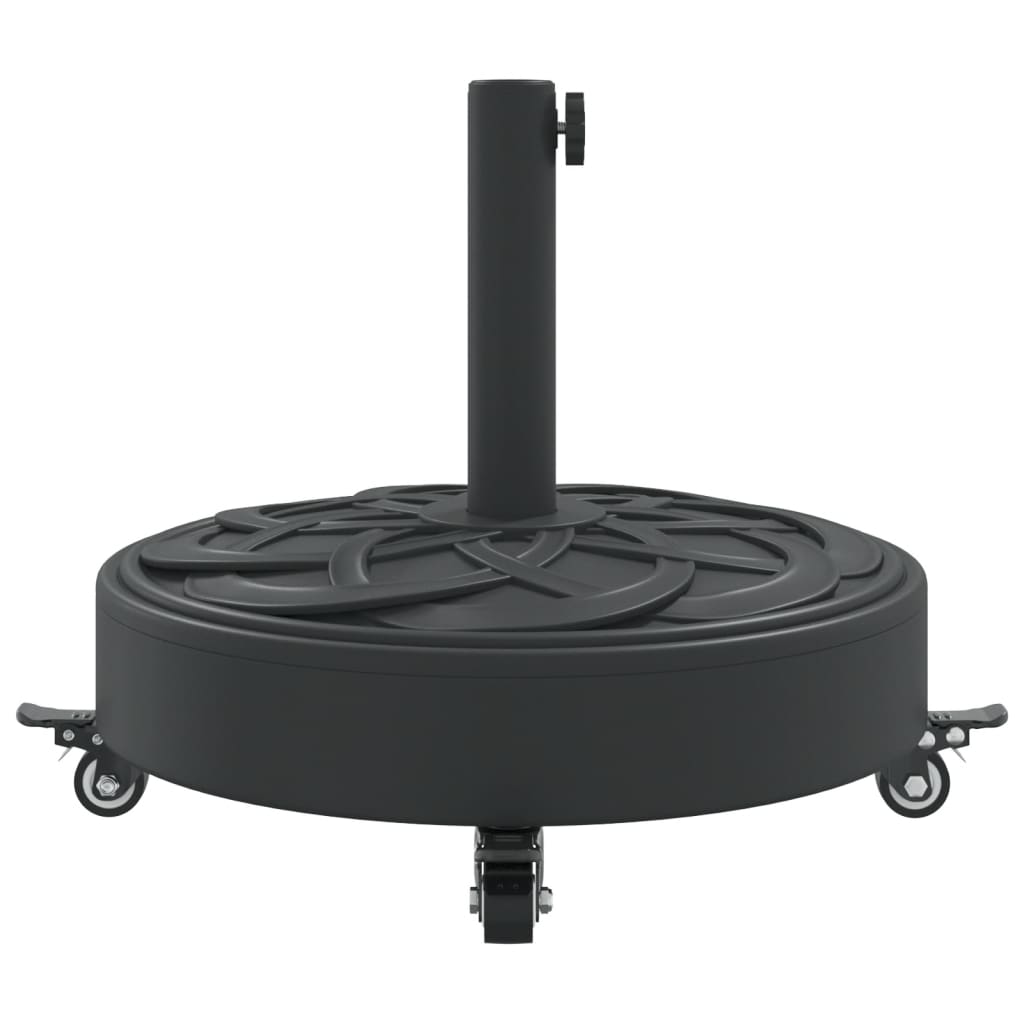 Outdoor Umbrella Bases Parasol Base Wheels Ø38 / 48 Mm Poles Round Black