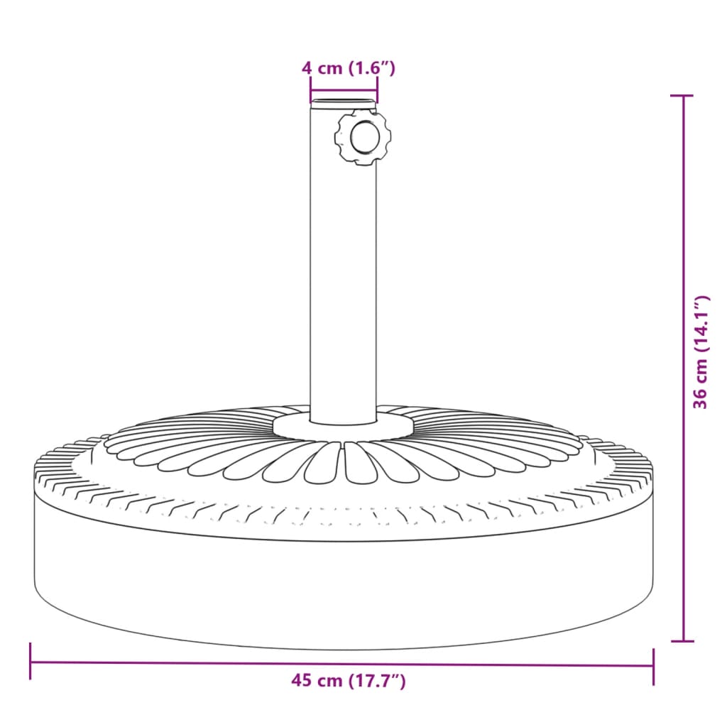 Parasol Base For Ø38 / 48 Mm Poles Round