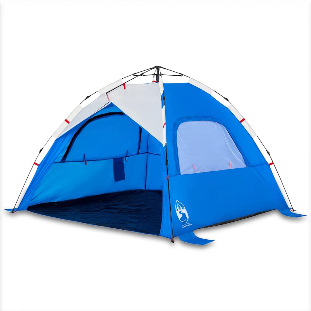 Tents Beach Tent 3-Person Quick Release Waterproof azure blue sea green grey LED