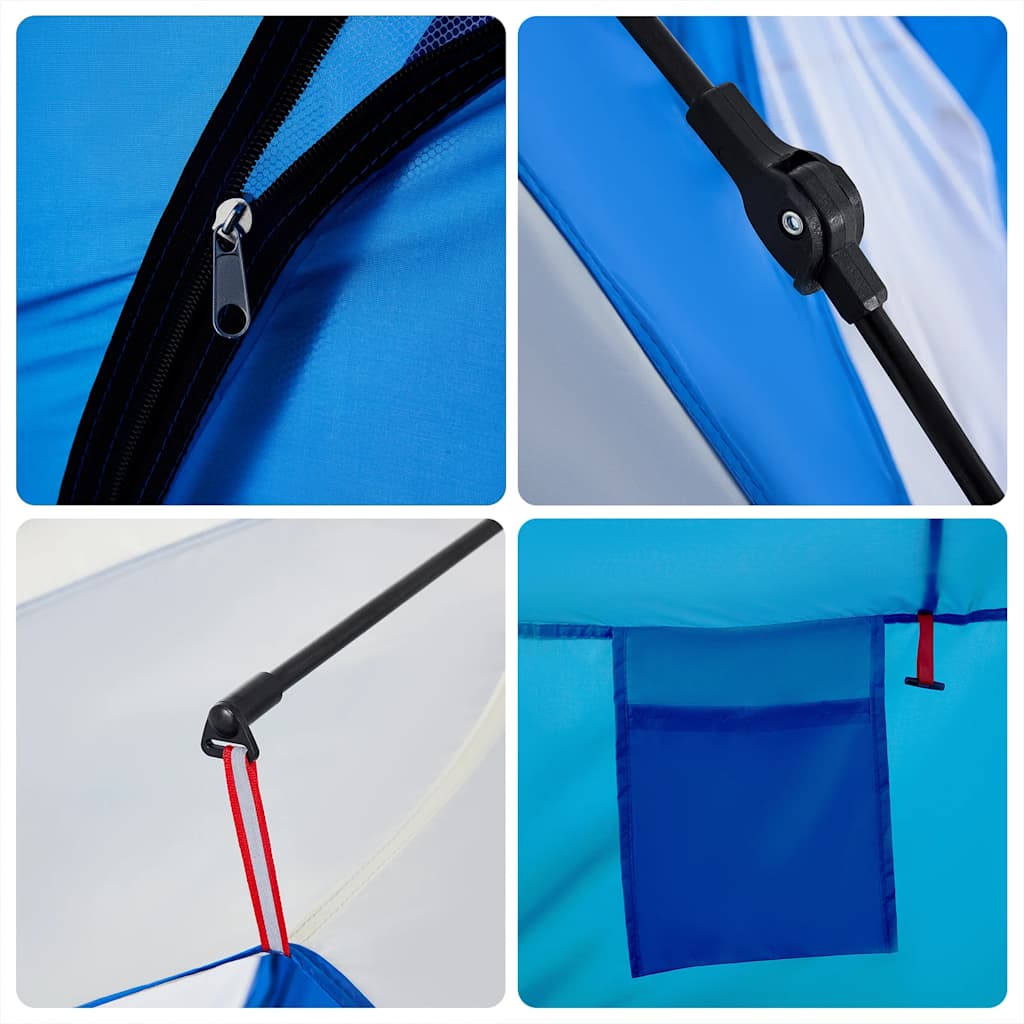 Tents Beach Tent 3-Person Quick Release Waterproof azure blue sea green grey LED