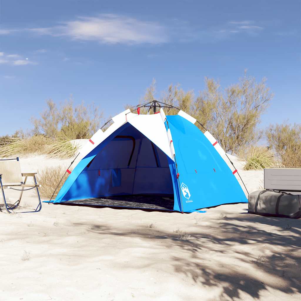 Tents Beach Tent 3-Person Quick Release Waterproof azure blue sea green grey LED