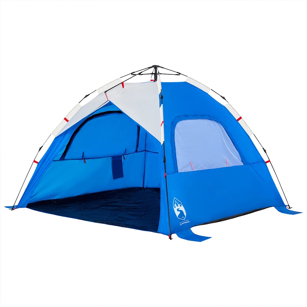 Tents Beach Tent 3-Person Quick Release Waterproof azure blue sea green grey LED