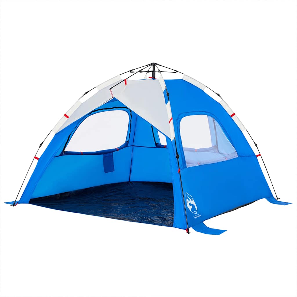 Tents Beach Tent 3-Person Quick Release Waterproof azure blue sea green grey LED