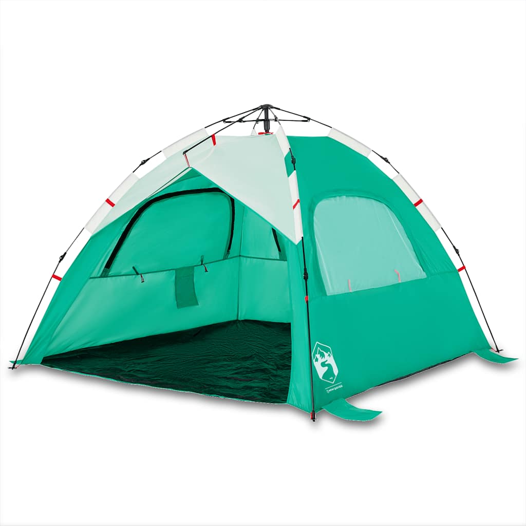 Tents Beach Tent 3-Person Quick Release Waterproof azure blue sea green grey LED