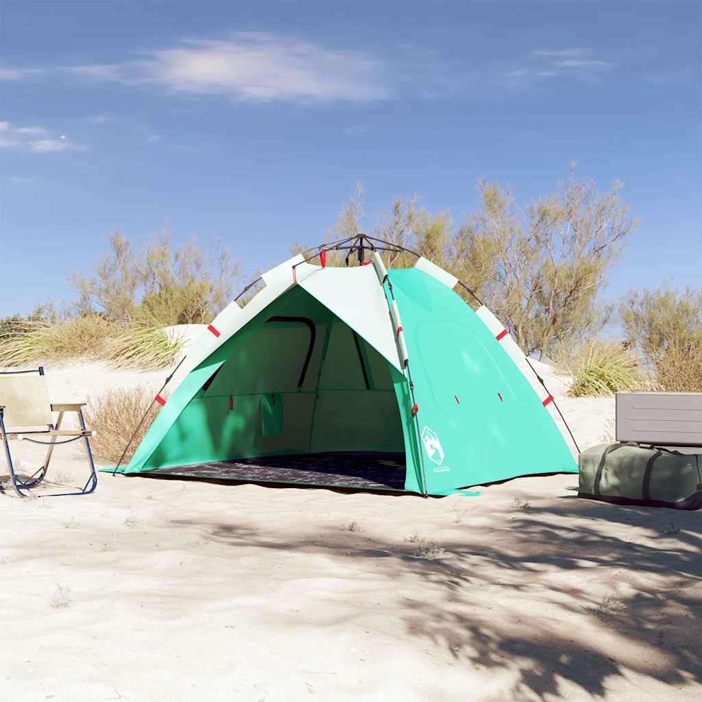Tents Beach Tent 3-Person Quick Release Waterproof azure blue sea green grey LED