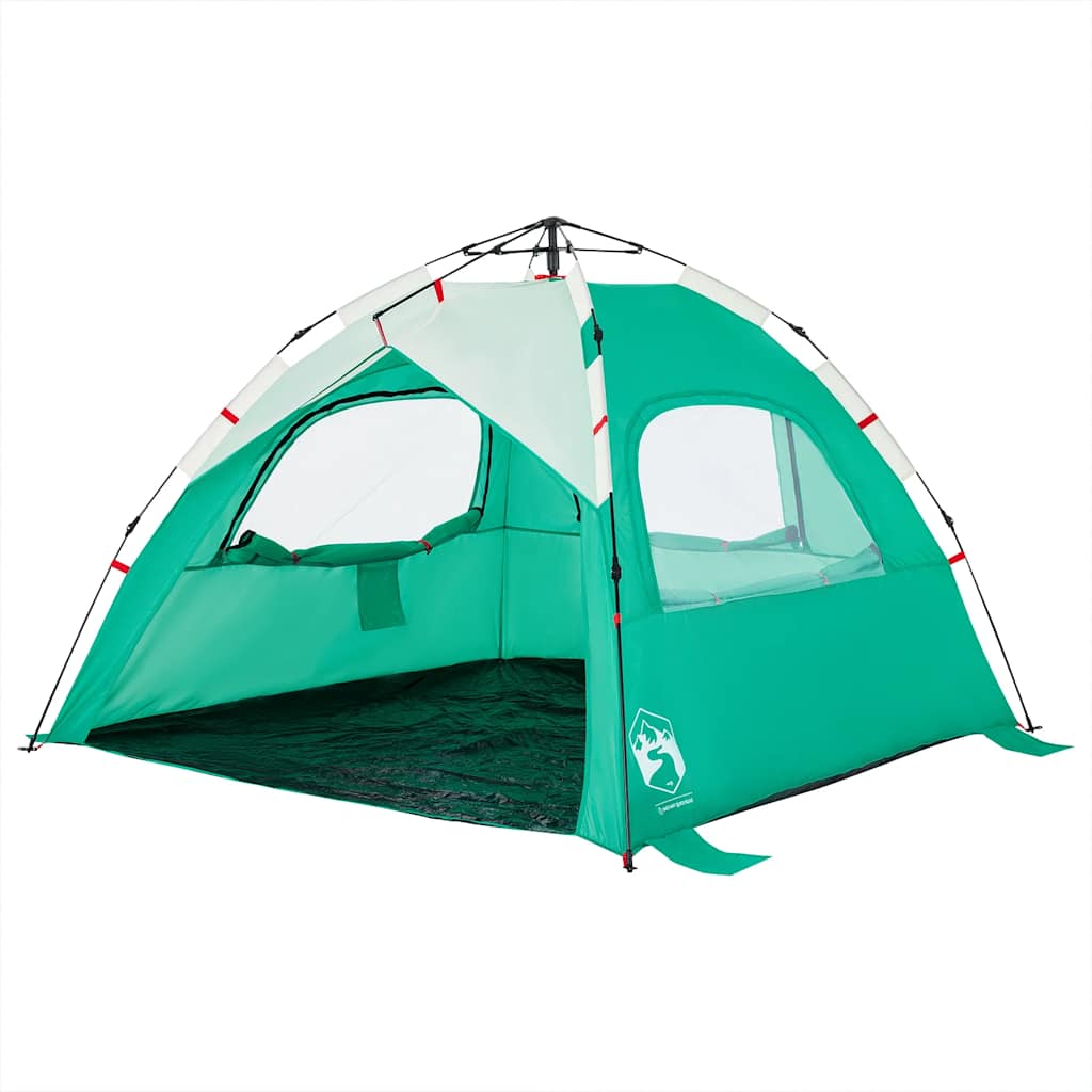 Tents Beach Tent 3-Person Quick Release Waterproof azure blue sea green grey LED