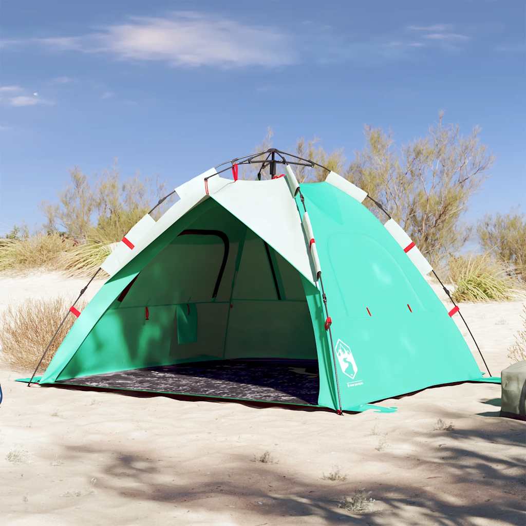 Tents Beach Tent 3-Person Quick Release Waterproof azure blue sea green grey LED
