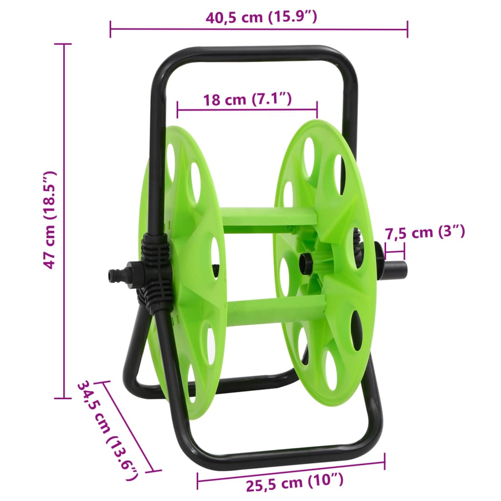 Free Standing Green Hose Reel For 45 M 1/2" Hose Steel