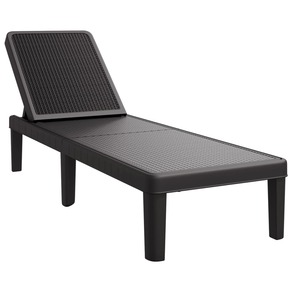 4-Way Height Adjustable Sun Lounger 155.5X57X28 Cm Polypropylene