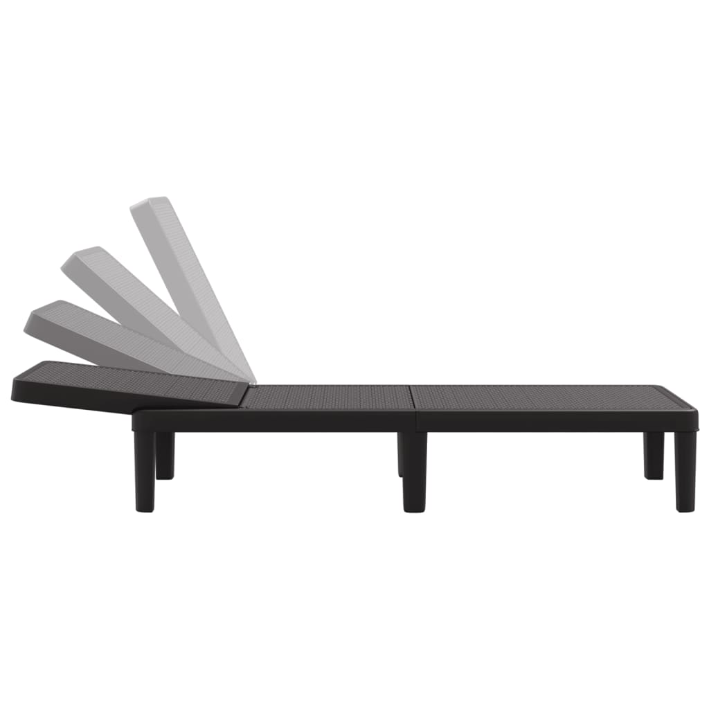 4-Way Height Adjustable Sun Lounger 155.5X57X28 Cm Polypropylene