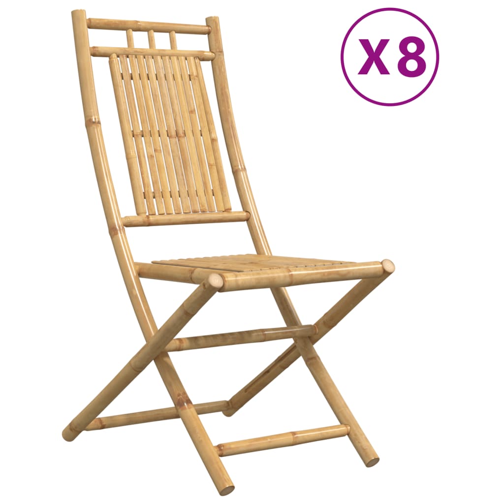 Folding Garden Chairs 8 Pcs 46X66X99 Cm Bamboo