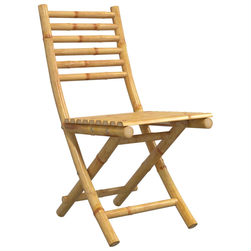 Outdoor Furniture Set 5 Piece Garden Dining Bamboo Bamboo with a natural finish
