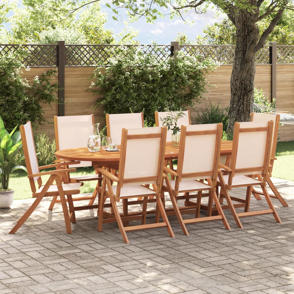 Folding Garden Chairs 6 Pcs Solid Wood Acacia And Textilene
