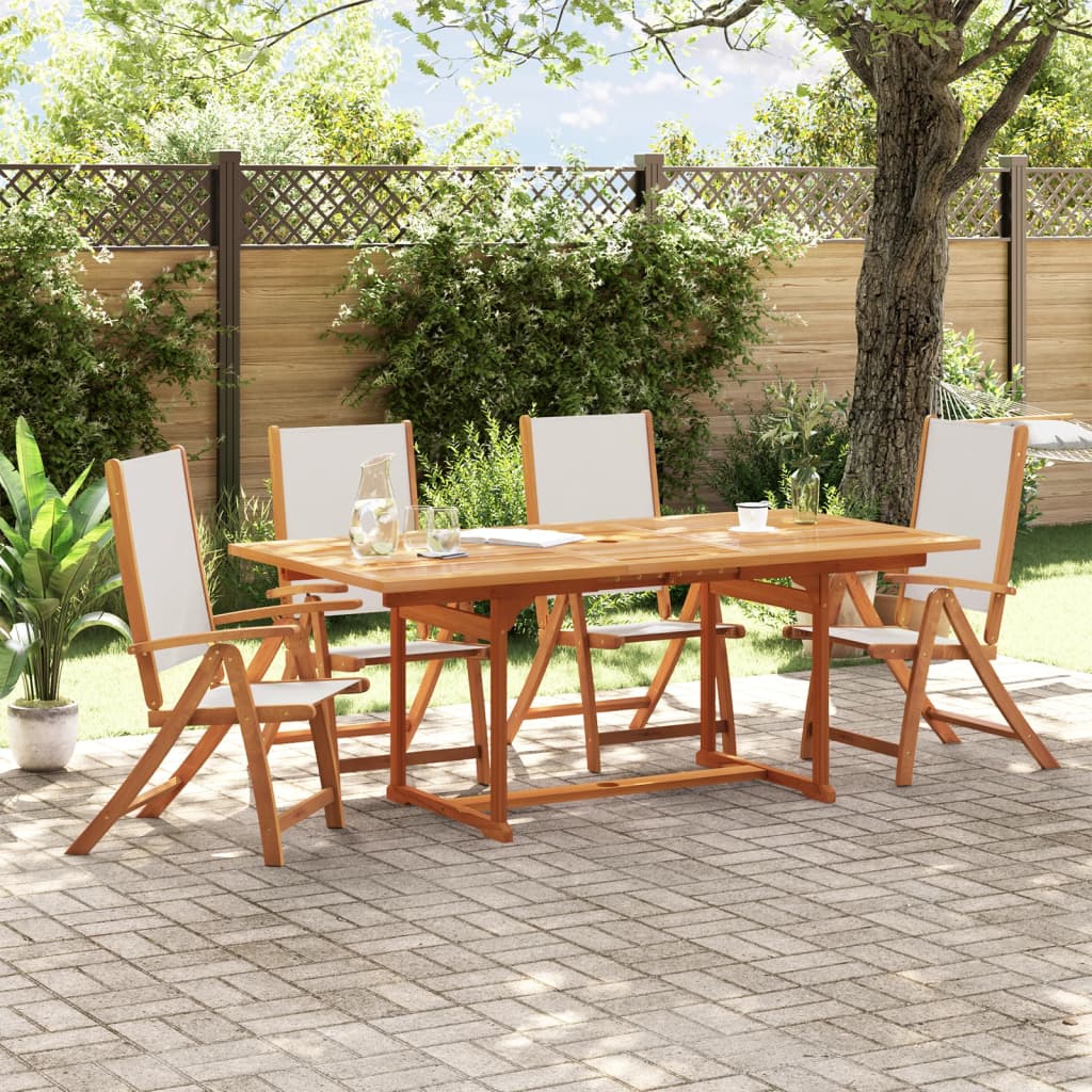 Folding Garden Chairs 6 Pcs Solid Wood Acacia And Textilene