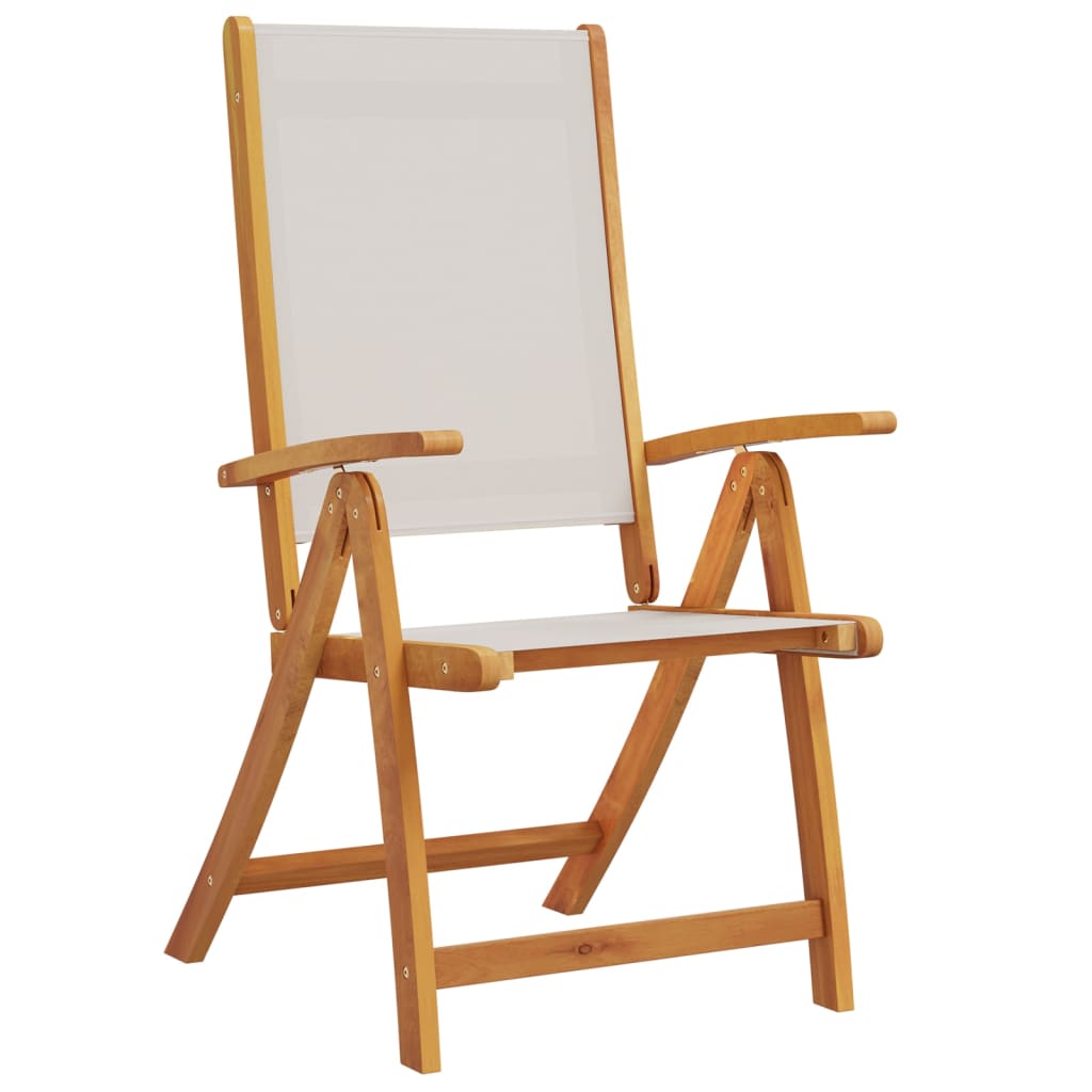 Folding Garden Chairs 6 Pcs Solid Wood Acacia And Textilene