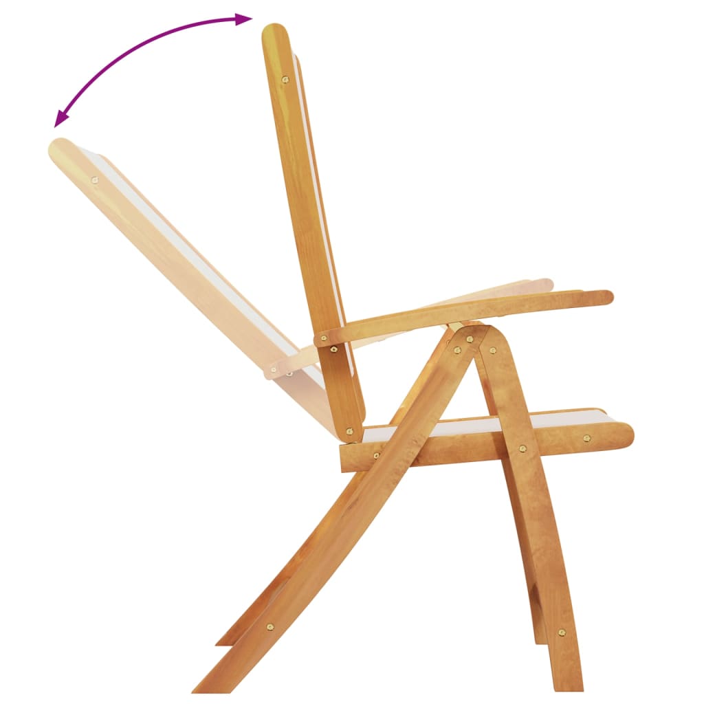 Folding Garden Chairs 6 Pcs Solid Wood Acacia And Textilene