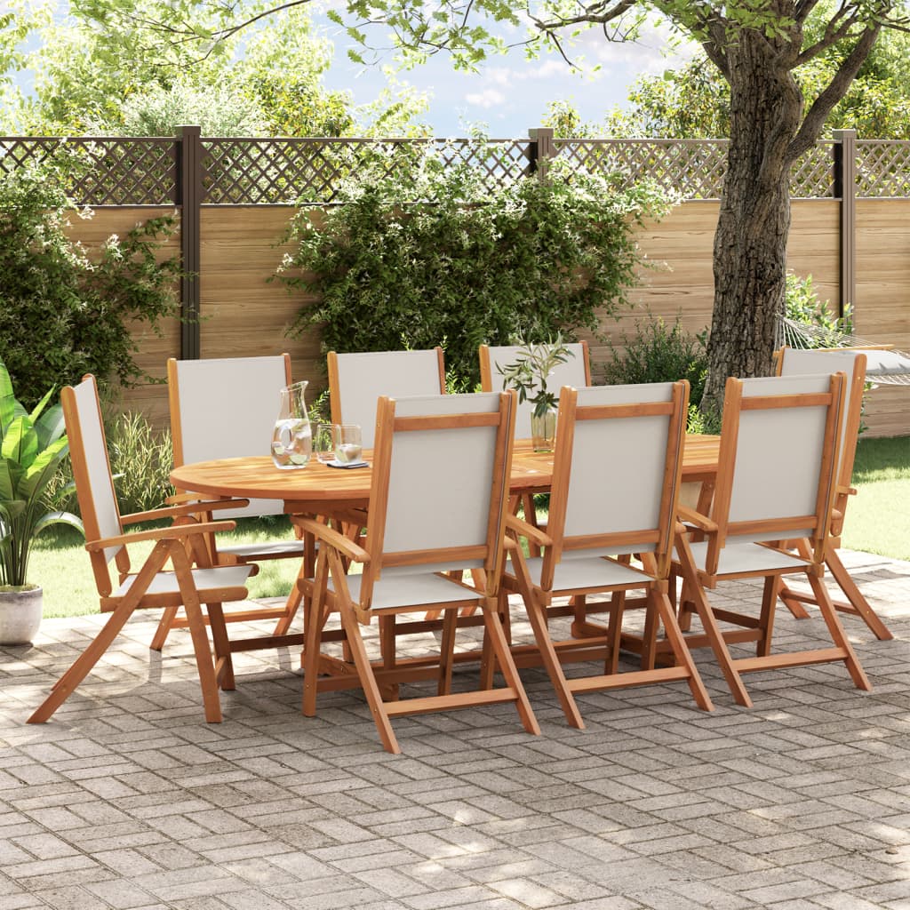 Folding Garden Chairs 6 Pcs Solid Wood Acacia And Textilene