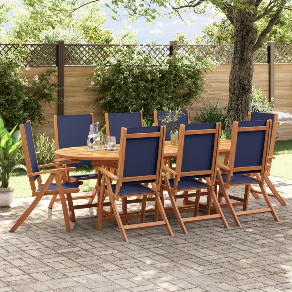 Folding Garden Chairs 6 Pcs Solid Wood Acacia And Textilene