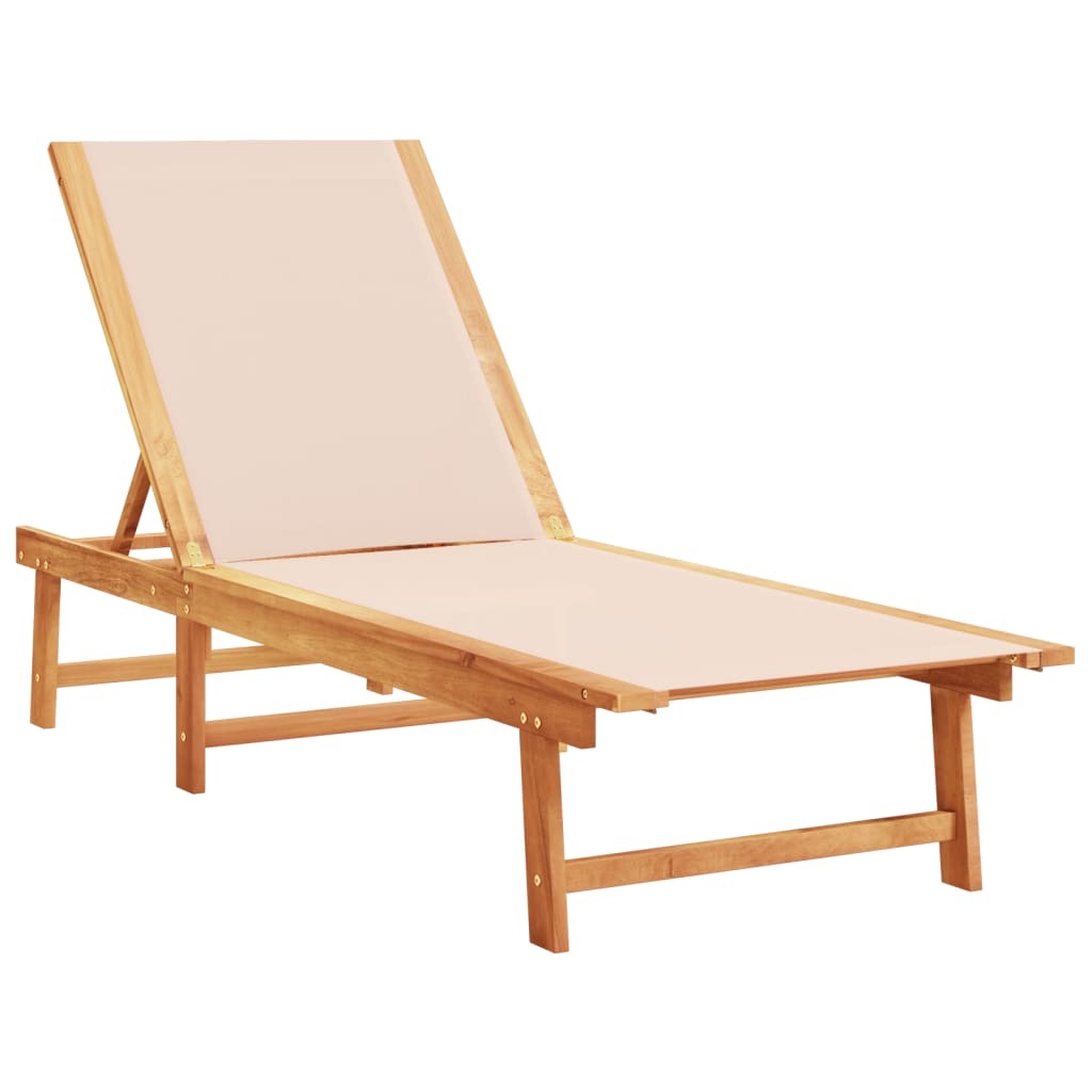 Sun Loungers 2 Pcs Solid Wood Acacia And Textilene