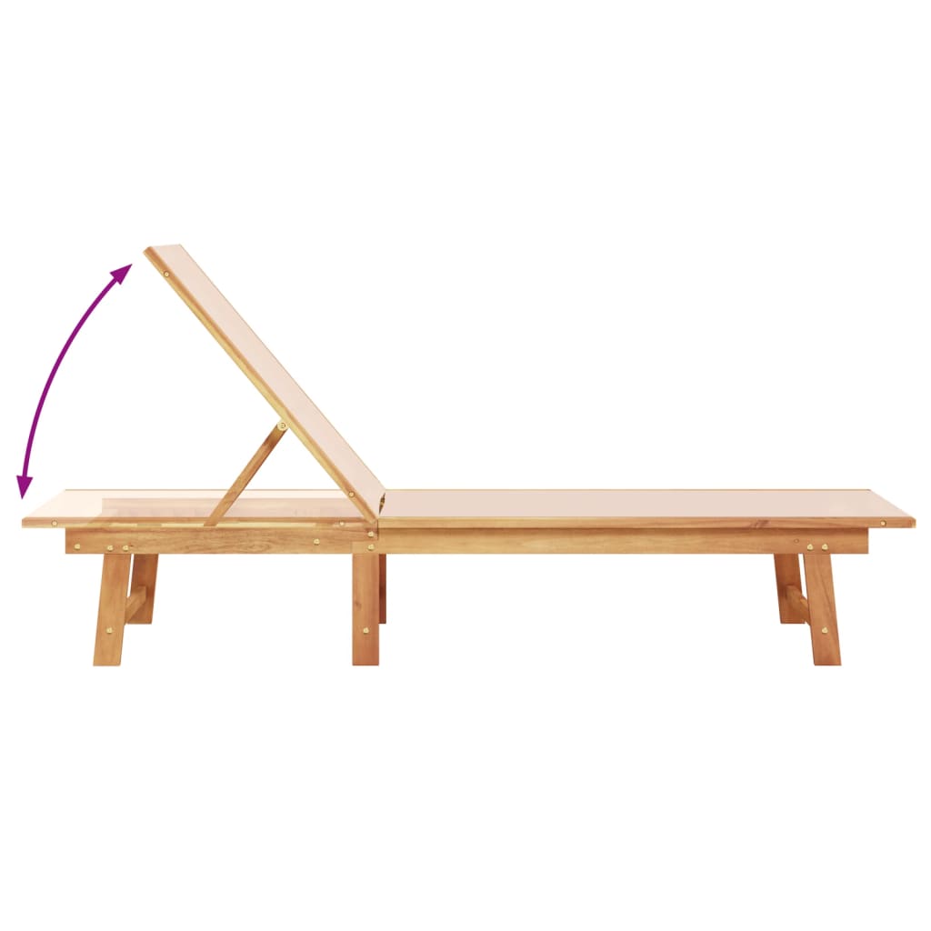 Sun Loungers 2 Pcs Solid Wood Acacia And Textilene