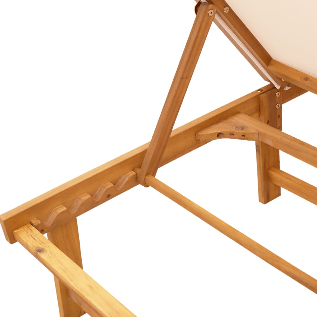 Sun Loungers 2 Pcs Solid Wood Acacia And Textilene