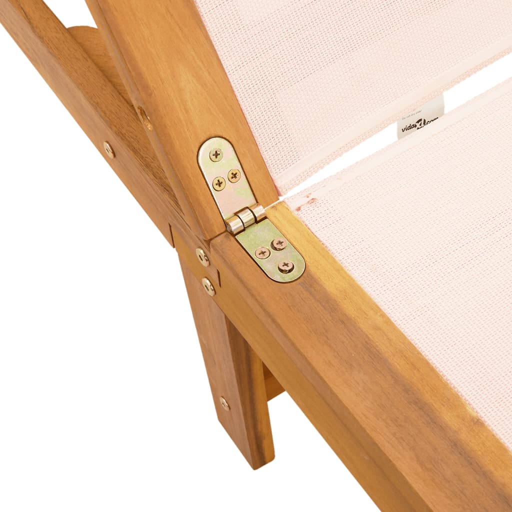 Sun Loungers 2 Pcs Solid Wood Acacia And Textilene
