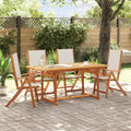 7 Piece Garden Dining Set Solid Wood Acacia And Textilene
