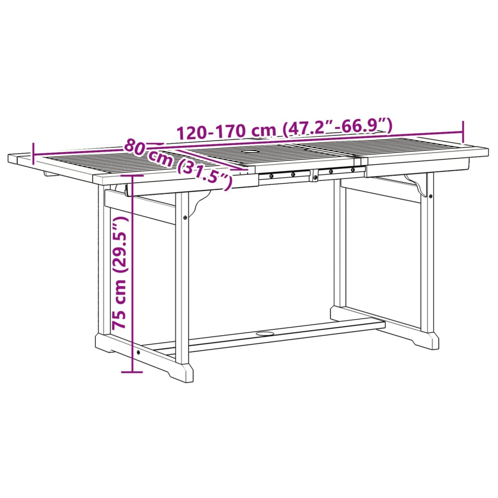 7 Piece Garden Dining Set Solid Wood Acacia And Textilene