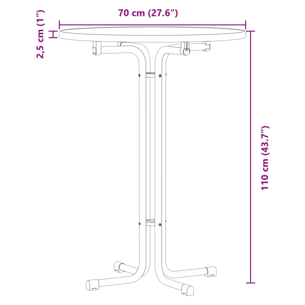 Bar Table Ø Engineered Wood And Steel