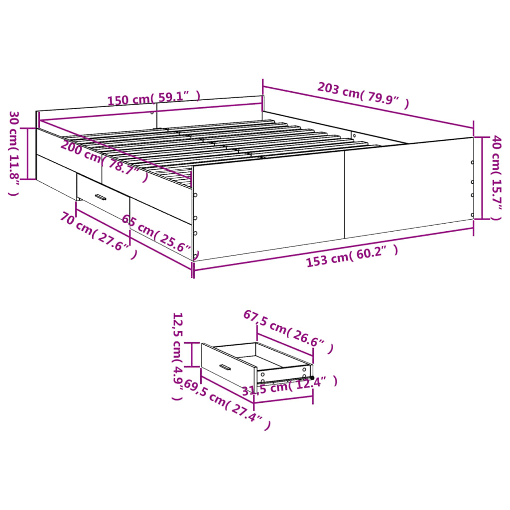 Bed Frame | | Engineered Wood | King | Storage | Bed Frame