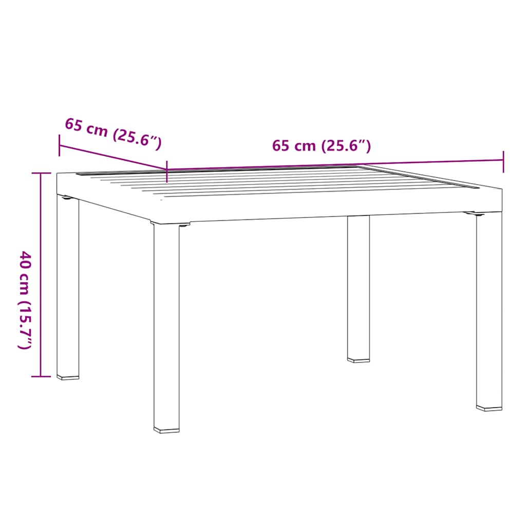 Garden Coffee Table Black 65X65X40 Cm Aluminium