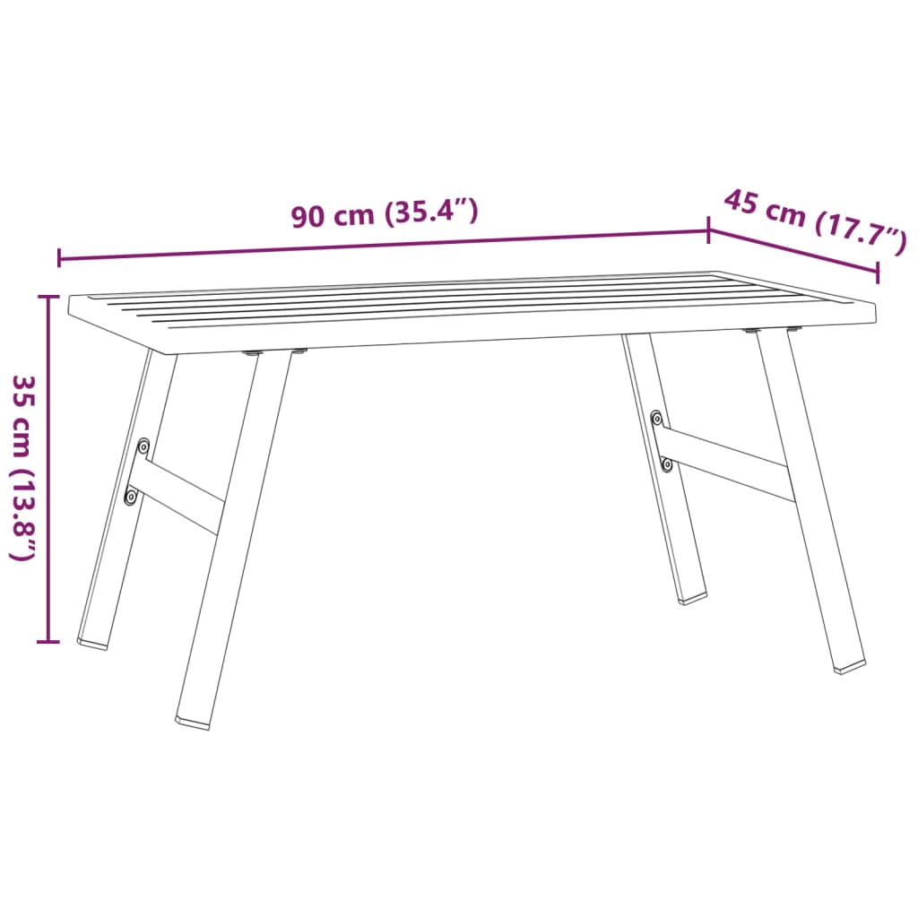 Garden Coffee Table Black 90X45X35 Cm Powder-Coated Steel