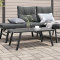 Garden Coffee Table Black 90X45X35 Cm Powder-Coated Steel