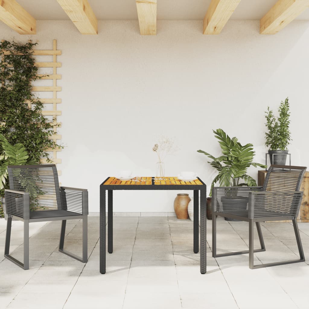 Garden Chairs 2 Pcs Black Poly Rattan
