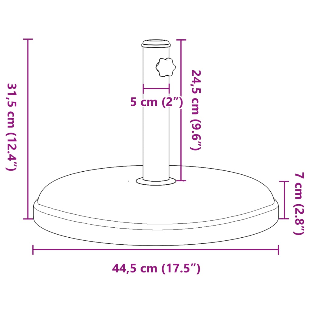 Parasol Base For Ø32/35/38 Mm Poles Round