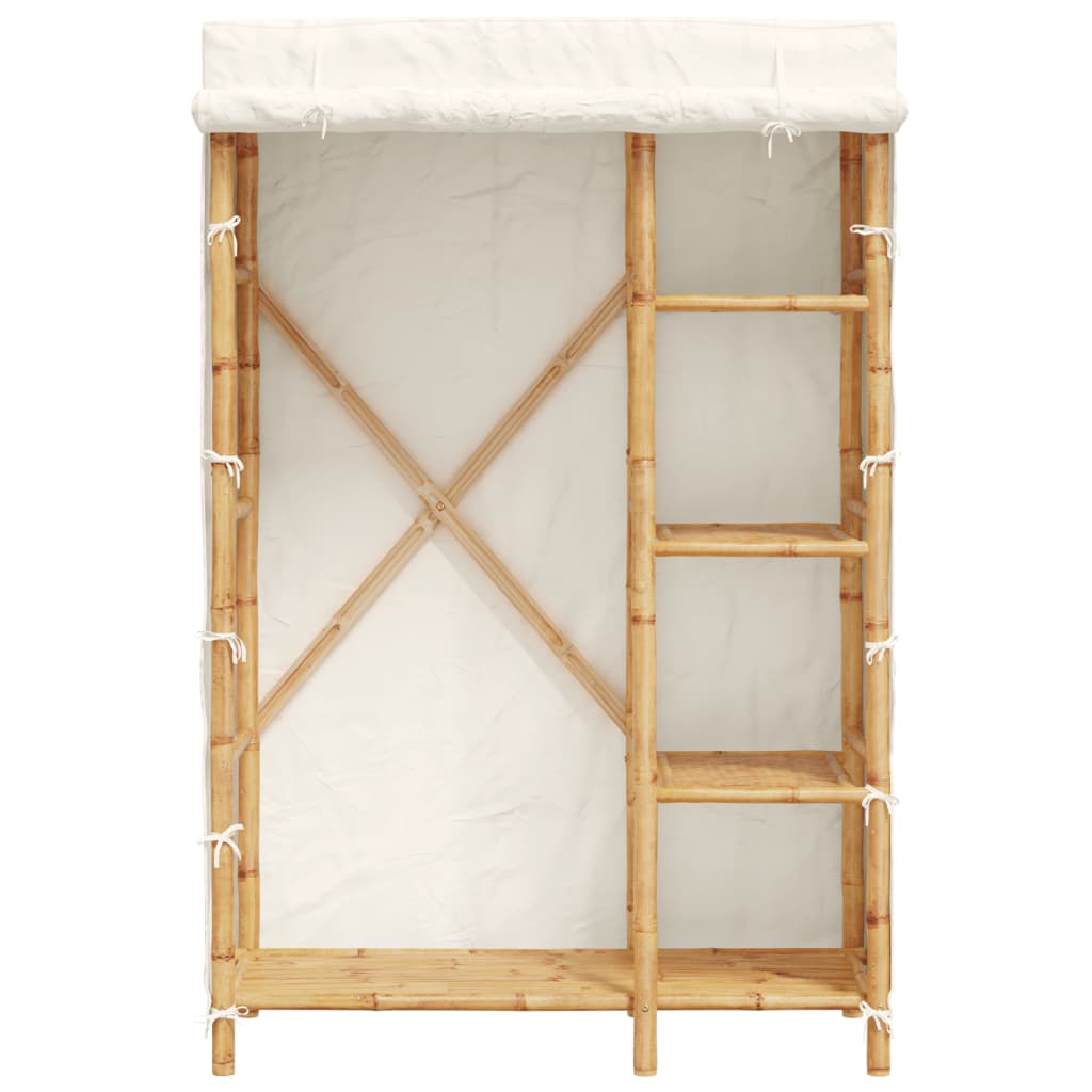 Wardrobe 110X45X170 Cm Bamboo Bamboo with a natural finish fabric (35% cotton 11