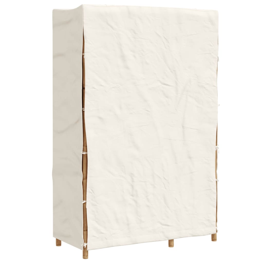 Wardrobe 110X45X170 Cm Bamboo Bamboo with a natural finish fabric (35% cotton 11
