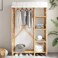 Wardrobe 110X45X170 Cm Bamboo Bamboo with a natural finish fabric (35% cotton 11