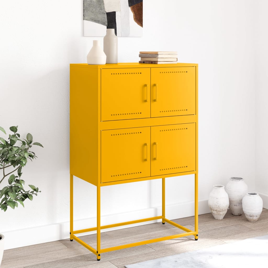 Sideboard Mustard 68.5X38.5X107 Cm Steel