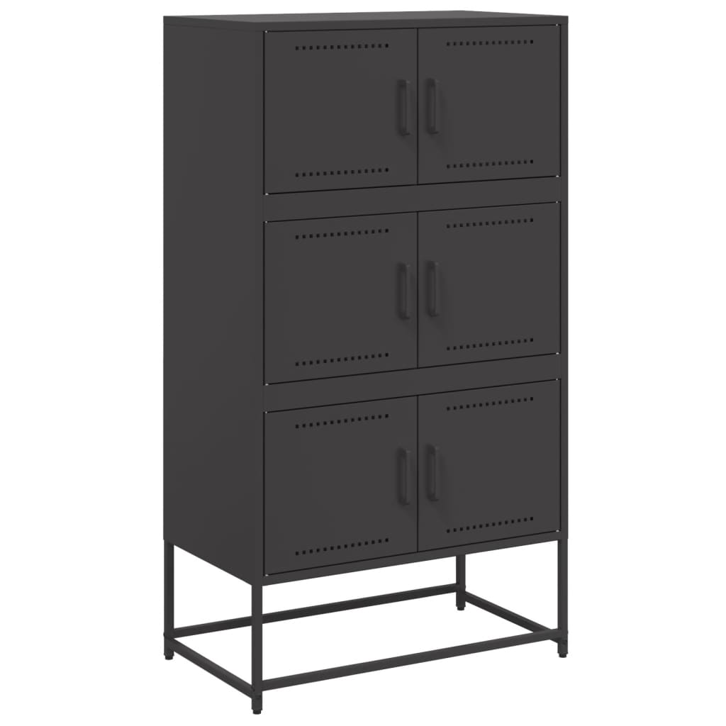 Sideboard Steel Cabinet 68.5X38.5X123.5Cm Industrial Storage Cupboard Black Pink
